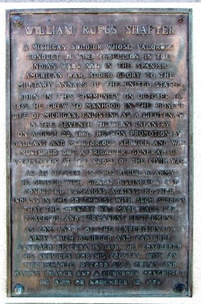 WILLIAM RUFUS SHAFTER WAR MEMORIAL PLAQUE A