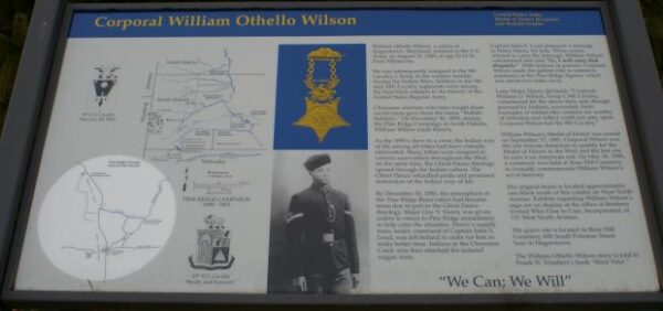 CORPORAL WILLIAM OTHELLO WILSON MEDAL OF HONOR MEMORIAL PLAQUE