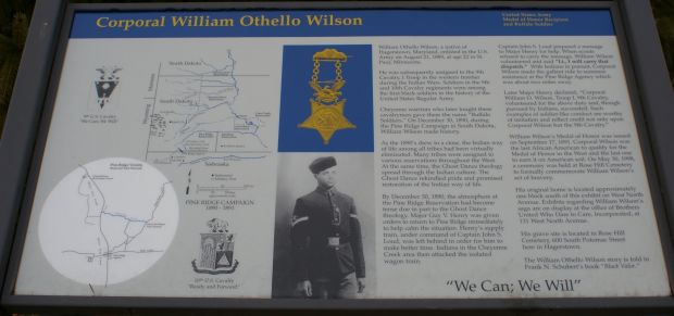 CORPORAL WILLIAM OTHELLO WILSON MEDAL OF HONOR MEMORIAL PLAQUE