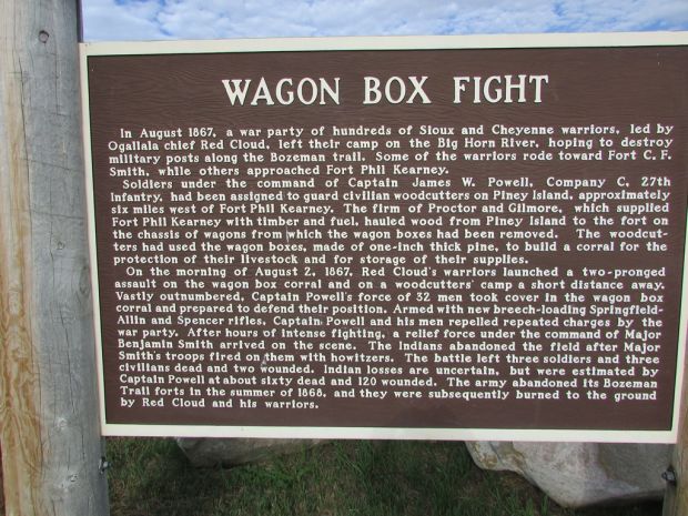 WAGON BOX FIGHT MEMORIAL MARKER