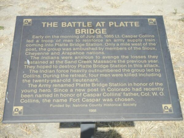 THE BATTLE AT PLATTE BRIDGE MEMORIAL PLAQUE