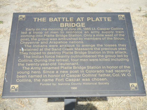 THE BATTLE AT PLATTE BRIDGE MEMORIAL PLAQUE