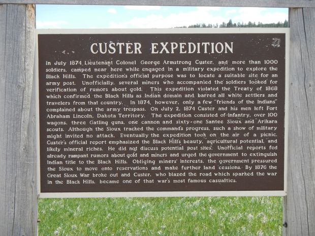 CUSTER EXPEDITION MEMORIAL MARKER