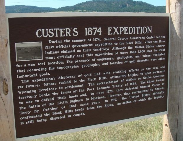 CUSTER 1874 EXPEDITION MEMORIAL MARKER