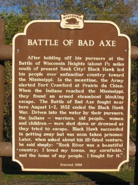 BATTLE OF BAD AXE MEMORIAL MARKER