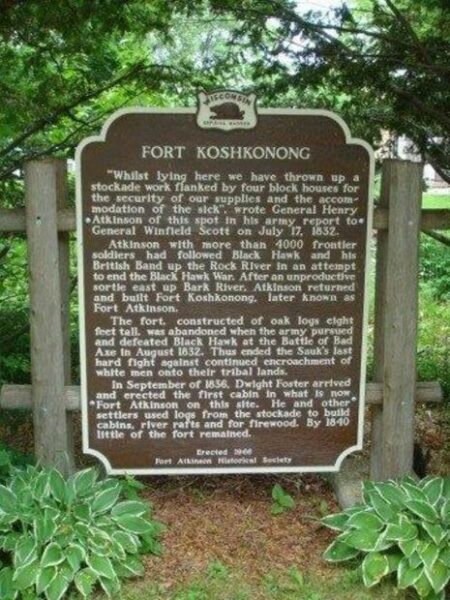 FORT KOSHKONONG MEMORIAL MARKER