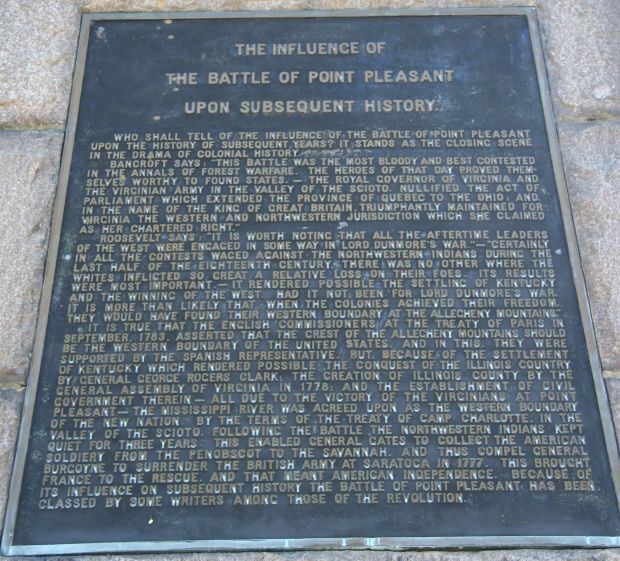 THE BATTLE OF POINT PLEASANT MEMORIAL PLAQUE E