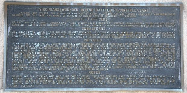 THE BATTLE OF POINT PLEASANT MEMORIAL PLAQUE D