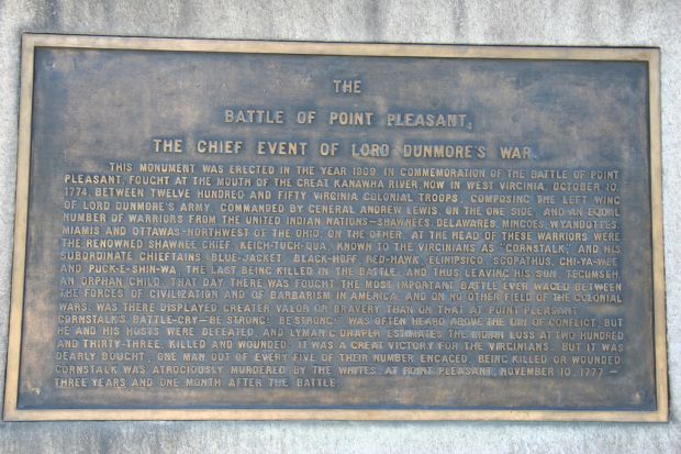 THE BATTLE OF POINT PLEASANT MEMORIAL PLAQUE A