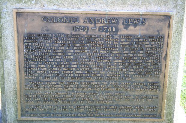 COLONEL ANDREW LEWIS REVOLUTIONARY WAR SOLDIER MEMORIAL