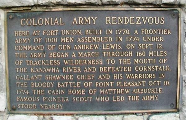 COLONIAL ARMY RENDEZVOUS MEMORIAL PLAQUE