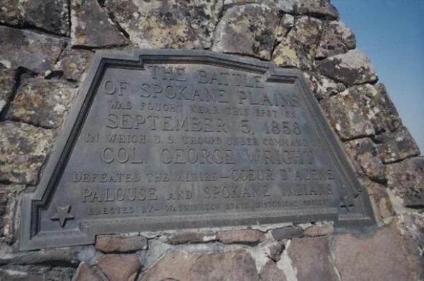 THE BATTLE OF SPOKANE PLAINS MEMORIAL PLAQUE