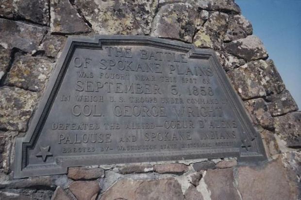 THE BATTLE OF SPOKANE PLAINS MEMORIAL PLAQUE