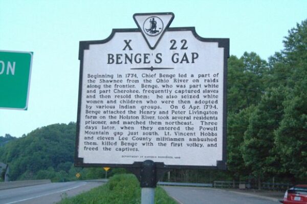 BENGE’S GAP MEMORIAL MARKER