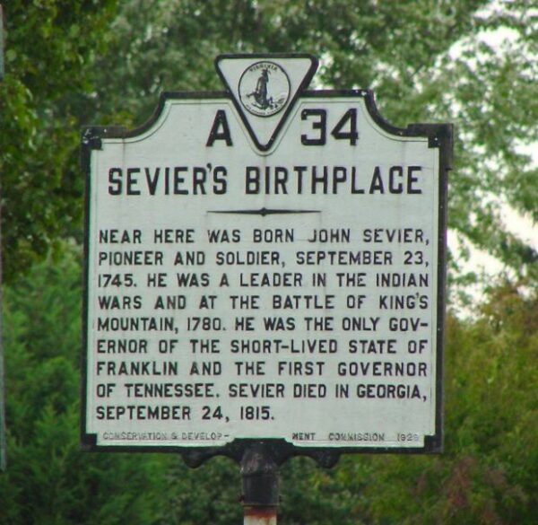 SEVIER’S BIRTHPLACE REVOLUTIONARY WAR SOLDIERS MEMORIAL MARKER