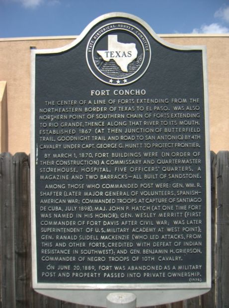 FORT CONCHO MEMORIAL MARKER
