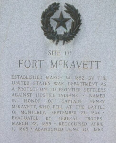 SITE OF FORT MCKAVETT WAR MEMORIAL
