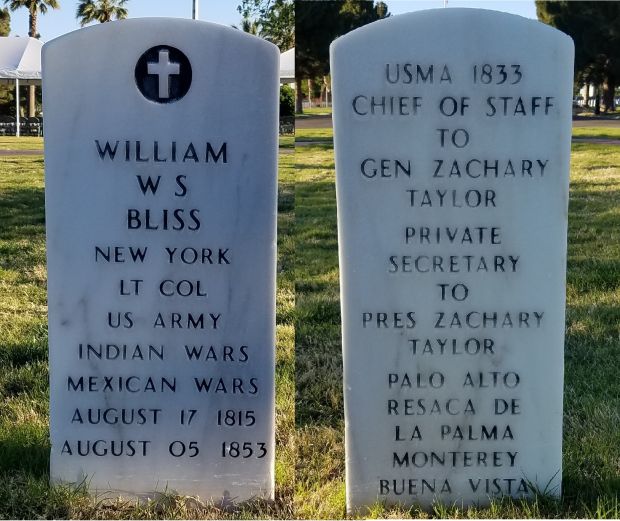 WILLIAM W S BLISS MEMORIAL CEMETERY STONE