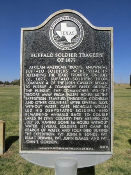 BUFFALO SOLDIER TRAGEDY OF 1877 MEMORIAL MARKER