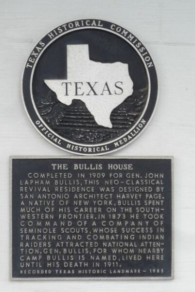 THE BULLIS HOUSE MEMORIAL PLAQUE