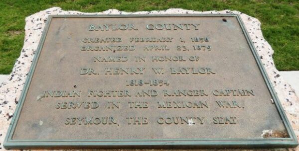 BAYLOR COUNTY MEMORIAL PLAQUE