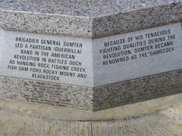 GENERAL THOMAS SUMTER 1734-1832 WAR MEMORIAL STONE