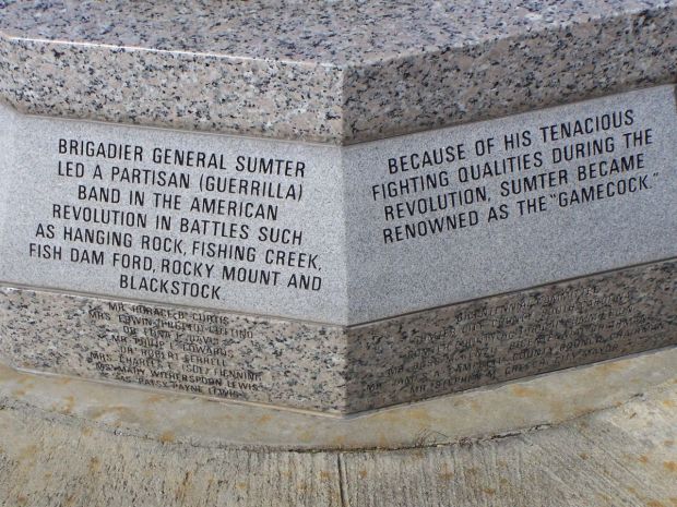 GENERAL THOMAS SUMTER 1734-1832 WAR MEMORIAL STONE