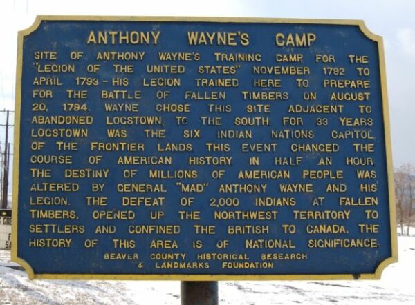 ANTHONY WAYNE’S CAMP MEMORIAL MARKER