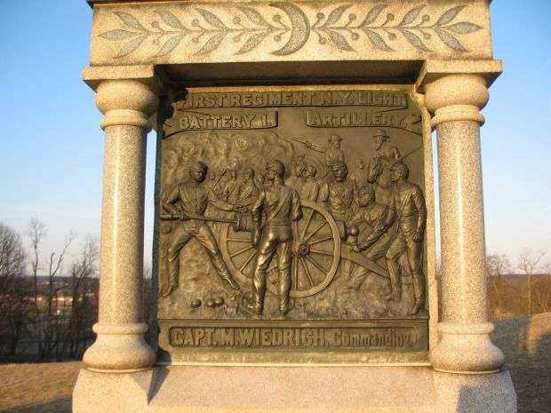 BATTERY I, FIRST REGIMENT N.Y. LIGHT ARTILLERY WAR MEMORIAL PLAQUE