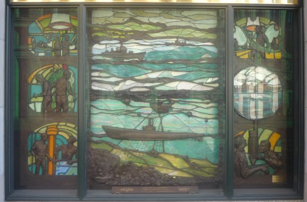 WW II SUBMARINE STAINED GLASS MEMORIAL
