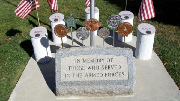 CHESTER-BETHEL UNITED METHODIST CHURCH VETERANS MEMORIAL FLAGPOLE STONE