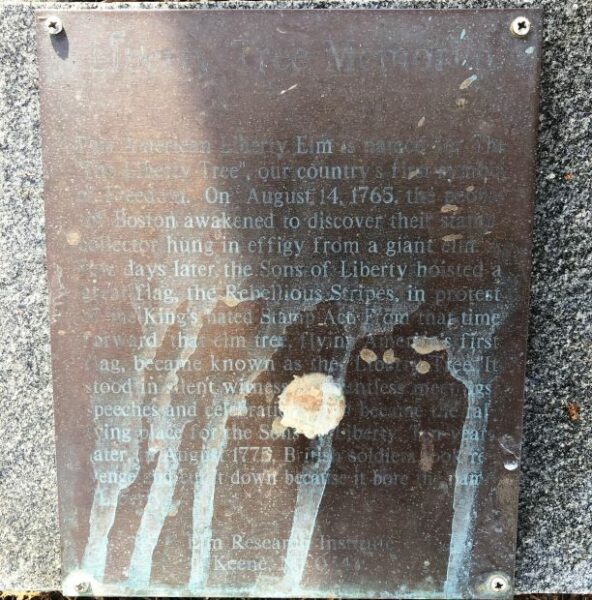 MILFORD LIBERTY TREE MEMORIAL PLAQUE