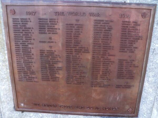 NORWALK WORLD WAR I MEMORIAL PLAQUE H