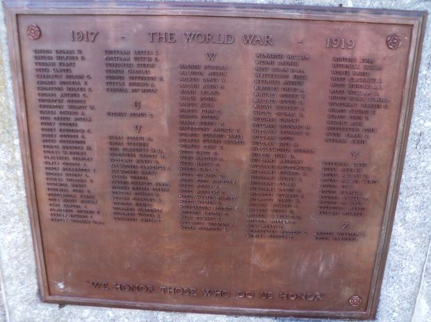 NORWALK WORLD WAR I MEMORIAL PLAQUE H