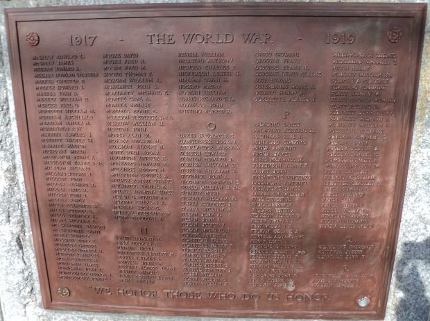 NORWALK WORLD WAR I MEMORIAL PLAQUE F