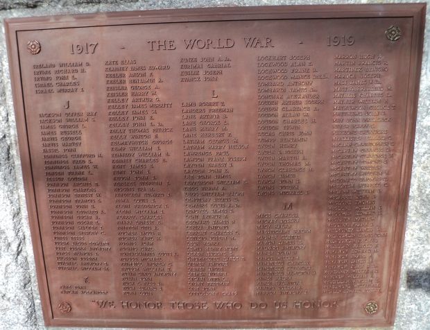 NORWALK WORLD WAR I MEMORIAL PLAQUE E