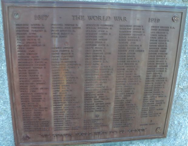 NORWALK WORLD WAR I MEMORIAL PLAQUE D
