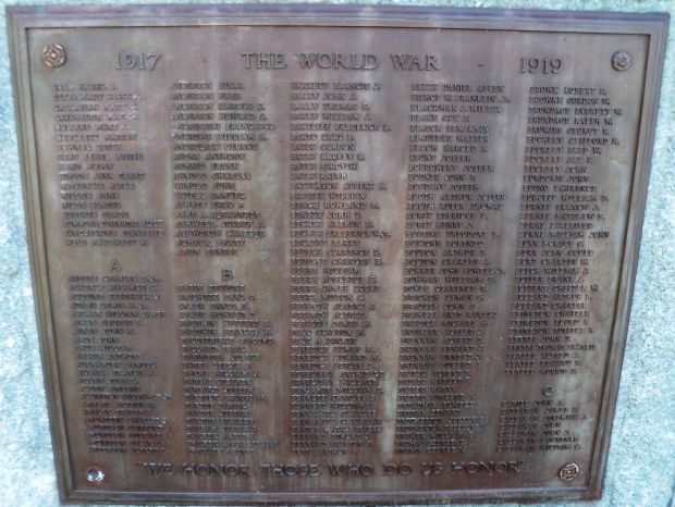 NORWALK WORLD WAR I MEMORIAL PLAQUE B