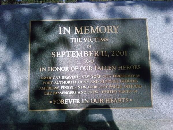 SEPTEMBER 11TH CALIFORNIA MEMORIAL PLAQUE B