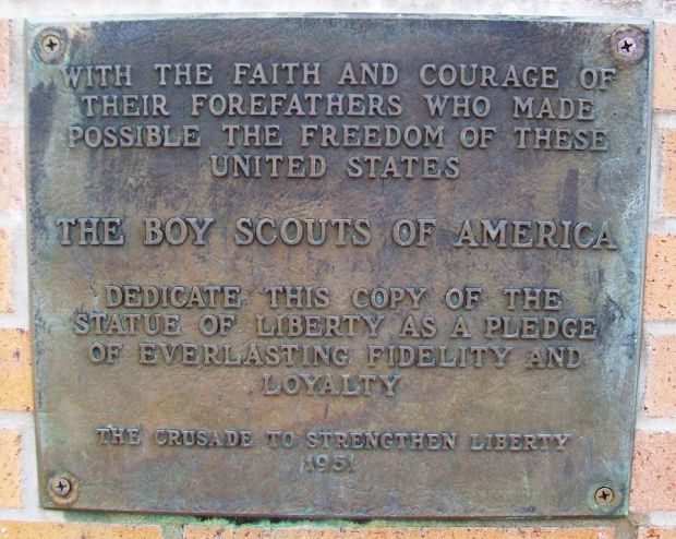 FAYETTEVILLE REPLICA OF THE STATUE OF LIBERTY MEMORIAL PLAQUE