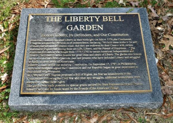 THE LIBERTY BELL GARDEN MEMORIAL PLAQUE
