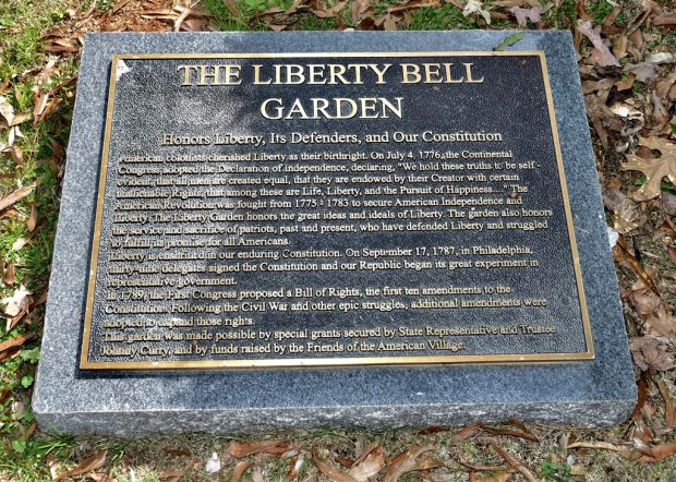 THE LIBERTY BELL GARDEN MEMORIAL PLAQUE