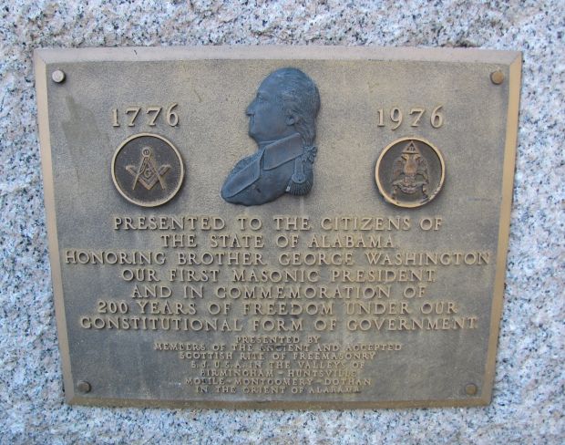STATE OF ALABAMA GEORGE WASHINGTON MEMORIAL PLAQUE