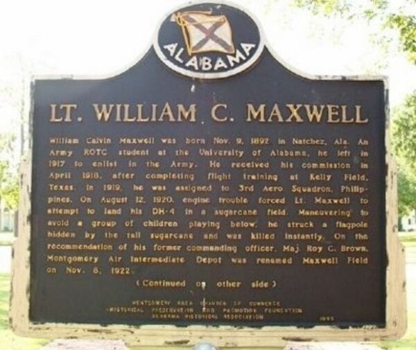 LT. WILLIAM C. MAXWELL MEMORIAL MARKER