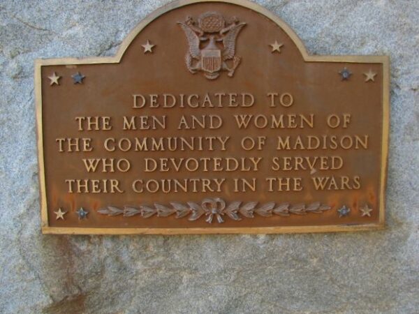 COMMUNITY OF MADISON VETERANS MEMORIAL PLAQUE