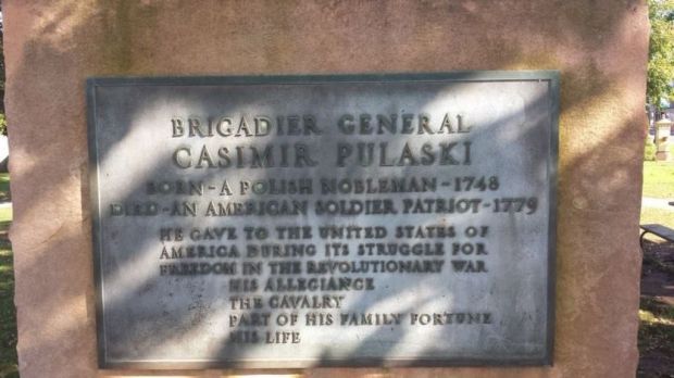 BRIGADIER GENERAL CASIMIR PULASKI MEMORIAL PLAQUE
