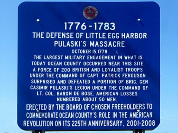 THE DEFENSE OF LITTLE EGG HARBOR MEMORIAL MARKER