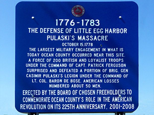 THE DEFENSE OF LITTLE EGG HARBOR MEMORIAL MARKER