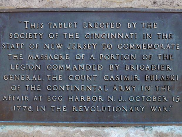 THE COUNT CASIMIR PULASKI REVOLUTIONARY WAR MEMORIAL PLAQUE