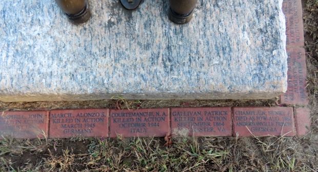 TOWN OF SPRAGUE BATTLEFIELD CROSS MEMORIAL BRICKS SECTION D